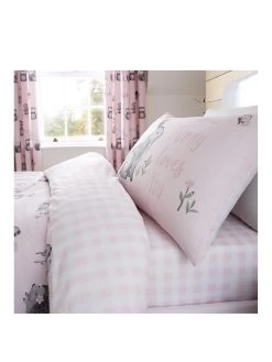 Catherine Lansfield Woodland Friends Easy Care Fitted Sheet - Pink