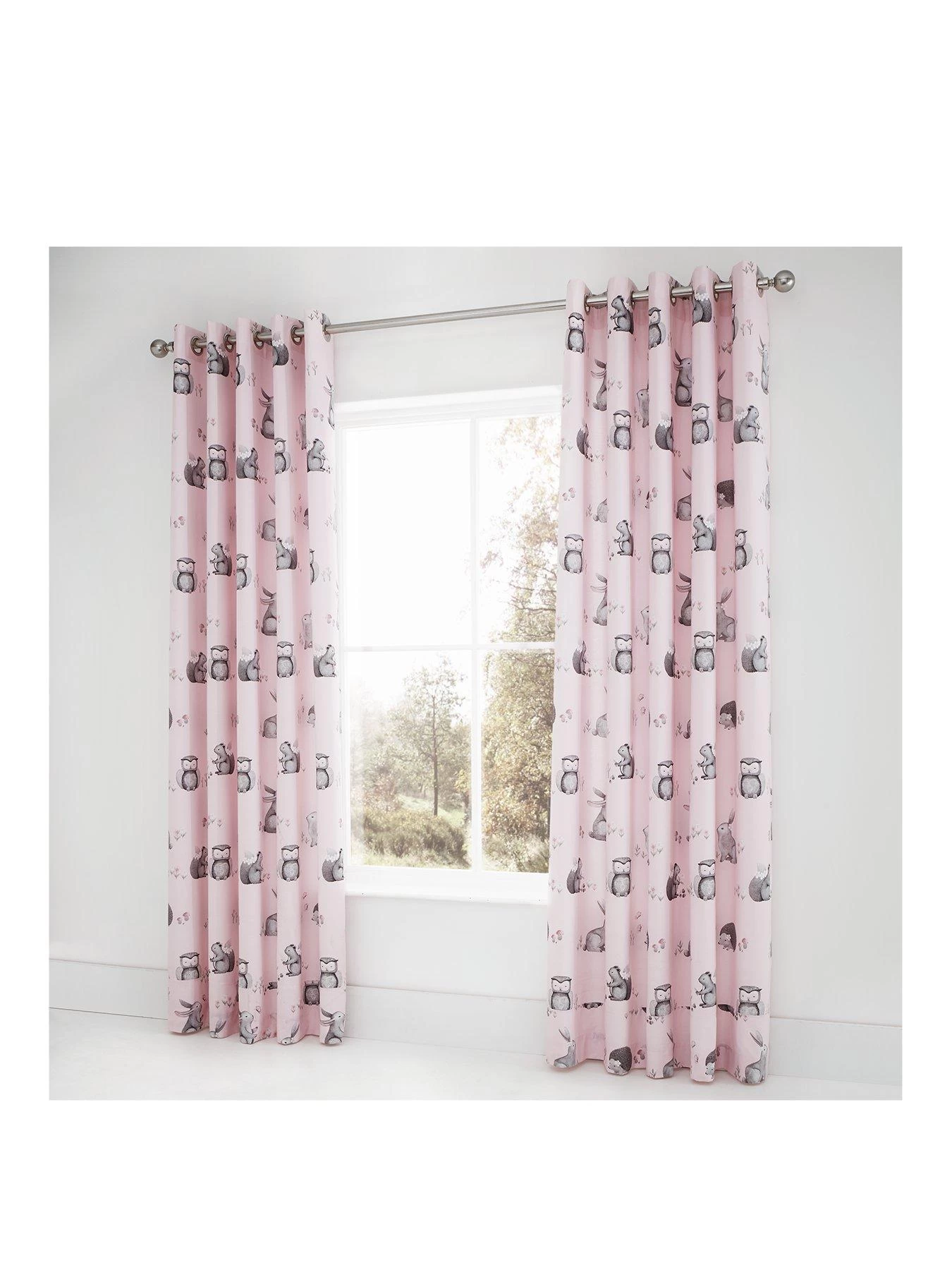 Catherine Lansfield Woodland Friends Easy Care Eyelet Lined Curtains 3 Catherine Lansfield Woodland Friends Easy Care Eyelet Lined Curtains