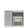 SWIFT Montreal Ready Assembled Gloss Vanity Desk And Stool Set - FSC® Certified -Home Comprehensive N3XGA SQ1 0000013157 GREY GLOSS WHITE SLf