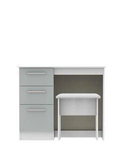 SWIFT Montreal Ready Assembled Gloss Vanity Desk And Stool Set - FSC® Certified