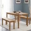 Julian Bowen Coxmoor 118 Cm Solid Oak Dining Table + 2 Benches