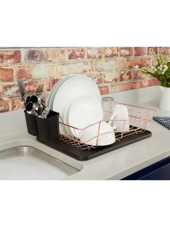 Tower Dish Rack With Rose Gold Tray 12 Tower Dish Rack With Rose Gold Tray -Home Comprehensive NAGND SQ5 0000000088 NO COLOR SLd3