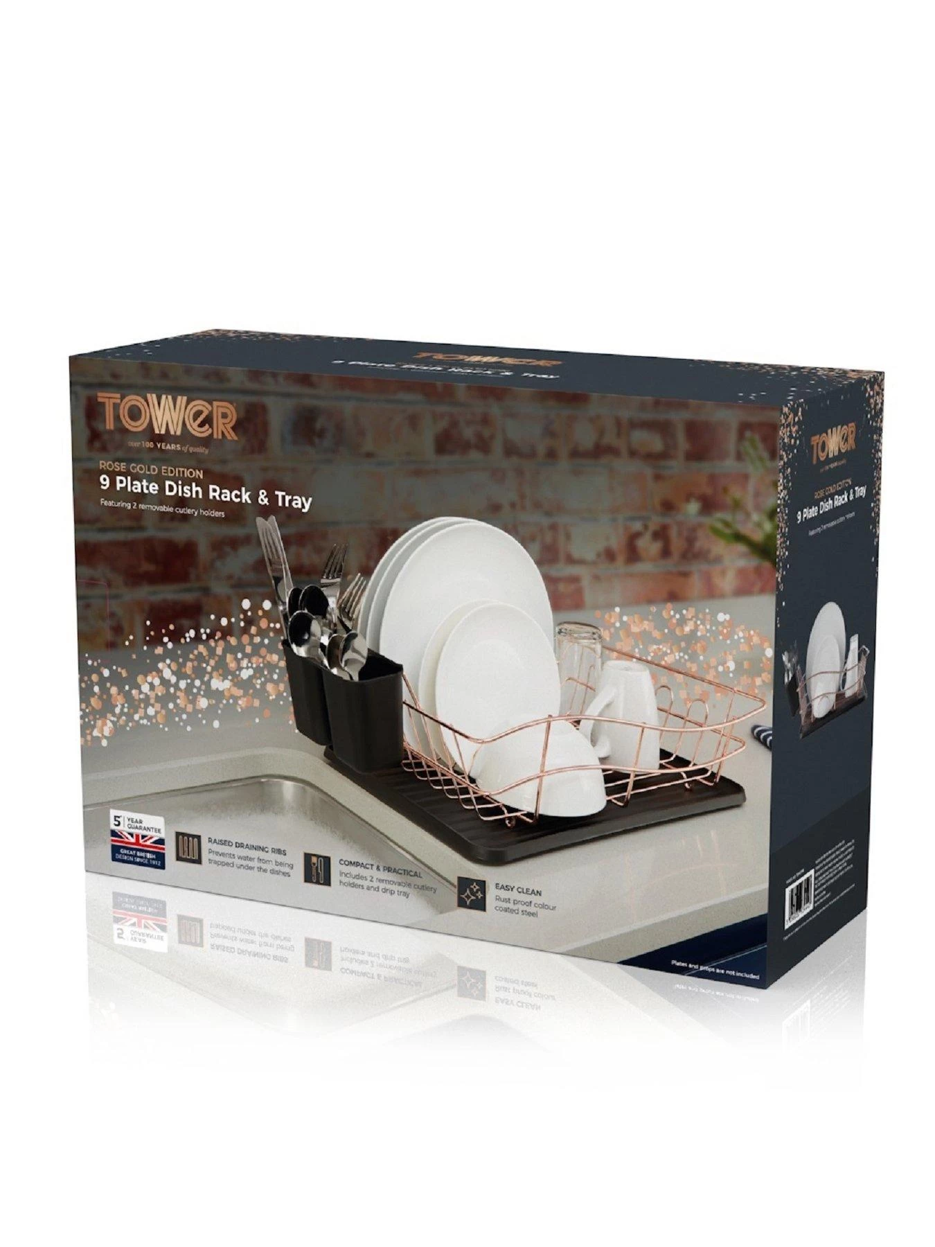 Tower Dish Rack With Rose Gold Tray 8 Tower Dish Rack With Rose Gold Tray - Image 6