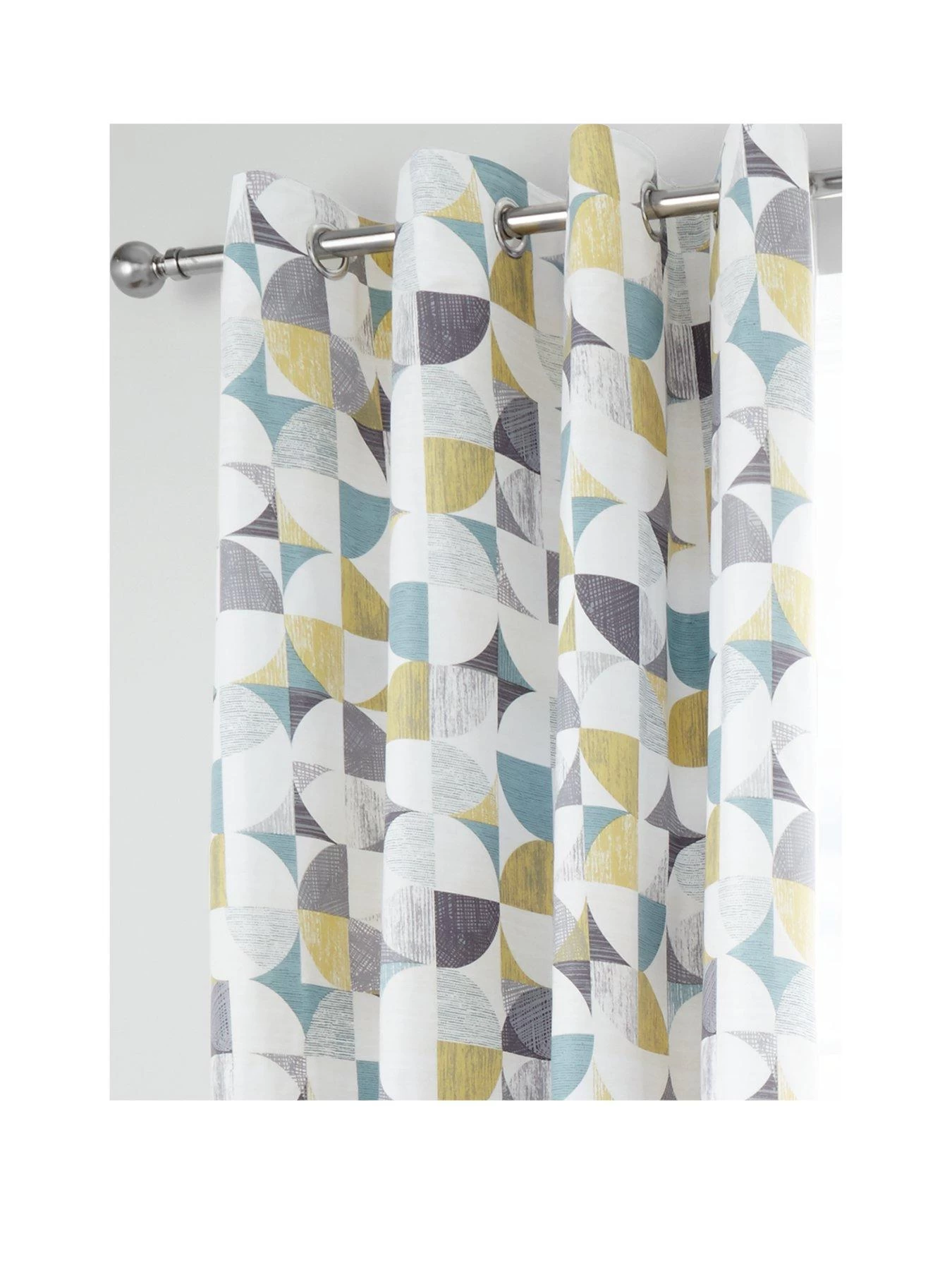 Catherine Lansfield Retro Circles Eyelet Lined Curtains 4 Catherine Lansfield Retro Circles Eyelet Lined Curtains - Image 2