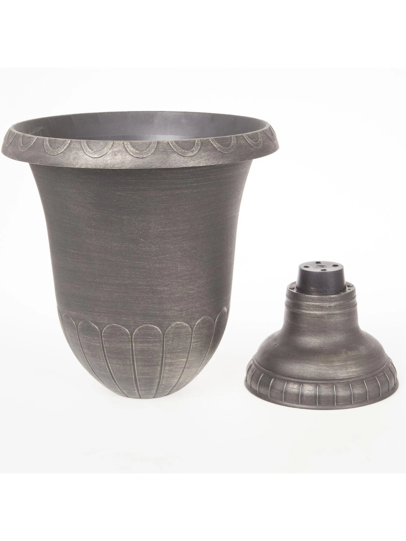 Pair Brushed Champagne Urn Planters 57cm (23") Tall 6 Pair Brushed Champagne Urn Planters 57cm (23") Tall - Image 4