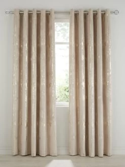 Michelle Keegan Home Embossed Velvet Eyelet Interlined Curtains