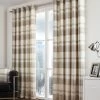 Fusion Balmoral Check Lined Eyelet Curtains 2 Fusion Balmoral Check Lined Eyelet Curtains -Home Comprehensive NKKT7 SQ1 0000000003 NATURAL SLf