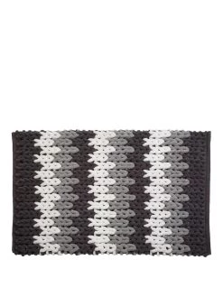 Croydex White And Grey Patterned Bath Mat