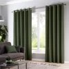 Fusion Sorbonne Lined Eyelet Curtains -Home Comprehensive NUW9H SQ1 0000000045 BOTTLE GREEN SLf