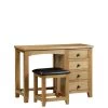 Julian Bowen Marlborough Ready Assembled Solid Oak/Oak Veneer Single Pedestal Dressing Table And Stool Set 1 Julian Bowen Marlborough Ready Assembled Solid Oak/Oak Veneer Single Pedestal Dressing Table And Stool Set -Home Comprehensive NVPYR SQ1 0000000006 OAK SLf