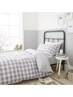 Bianca Fine Linens Stripe Cotton Duvet Cover Set - Grey