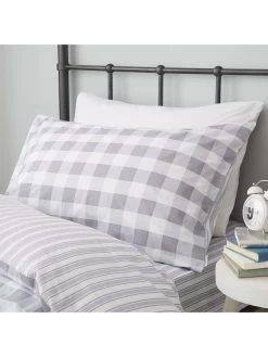 Bianca Fine Linens Stripe Cotton Duvet Cover Set - Grey 10 Bianca Fine Linens Stripe Cotton Duvet Cover Set - Grey -Home Comprehensive PAAFC SQ3 0000000005 GREY SLd