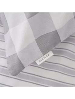 Bianca Fine Linens Stripe Cotton Duvet Cover Set - Grey 11 Bianca Fine Linens Stripe Cotton Duvet Cover Set - Grey -Home Comprehensive PAAFC SQ4 0000000005 GREY SLd1