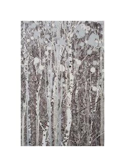 Art For The Home Watercolour Woods Canvas With Metallic Detailing -Home Comprehensive PCMCQ SQ3 0000000035 SILVER SLd