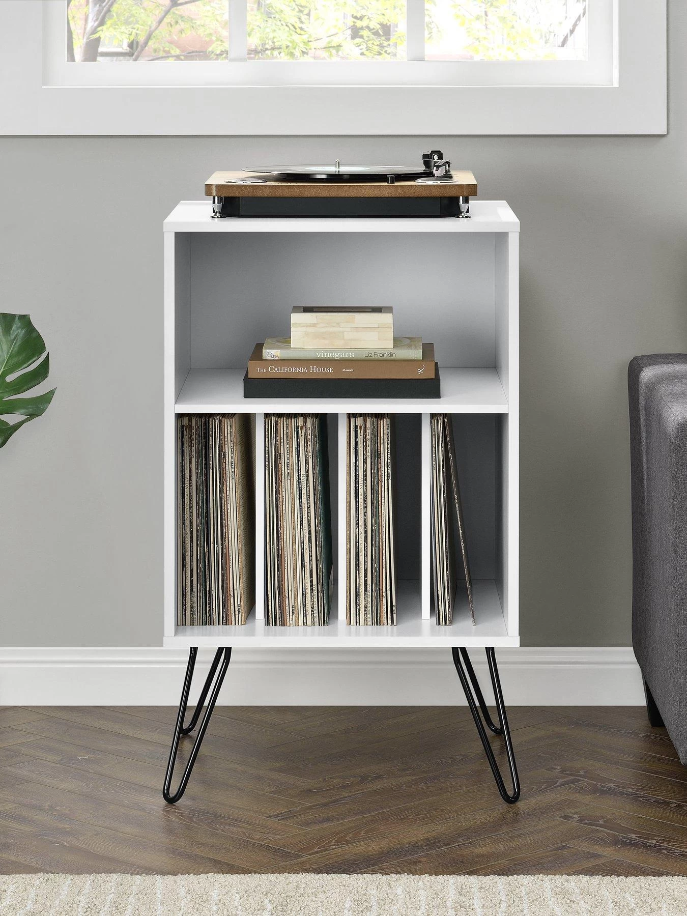 Novogratz Concord Turntable Stand - White 6 Novogratz Concord Turntable Stand - White - Image 4