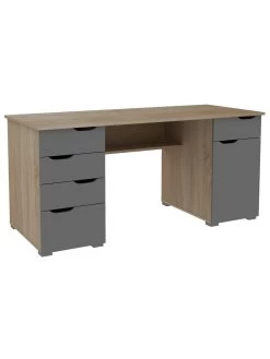 Alphason Michigan Desk 8 Alphason Michigan Desk -Home Comprehensive PDMLV SQ3 0000000311 GREY OAK SLd