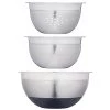 MasterClass Smart Space 3-Piece Stainless Stackable Mixing Bowl And Colander Set -Home Comprehensive PF6D9 SQ1 0000000035 SILVER SLf