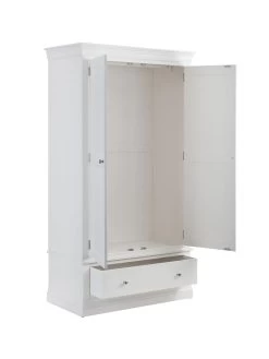 Julian Bowen Clermont 2 Door, 1 Drawer Wardrobe - White -Home Comprehensive PFV3Q SQ4 0000000013 WHITE SLd