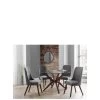 Julian Bowen Chelsea Large 120 Cm Glass Dining Table And 4 Huxley Chairs -Home Comprehensive PG3CH SQ1 0000006151 GREY WALNUT SLf