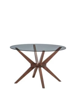 Julian Bowen Chelsea Large 120 Cm Glass Dining Table And 4 Huxley Chairs -Home Comprehensive PG3CH SQ3 0000006151 GREY WALNUT SLf1