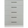 SWIFT Montreal Gloss Ready Assembled 5 Drawer Chest - FSC® Certified -Home Comprehensive PG6CA SQ1 0000009231 WHITE GREY GLOSS SLf