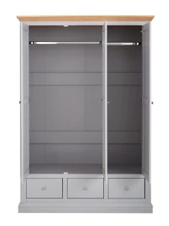 Very Home Hanna 3 Door, 3 Drawer Wardrobe -Home Comprehensive PG9YP SQ4 0000002974 GREY OAK TOPS SLd