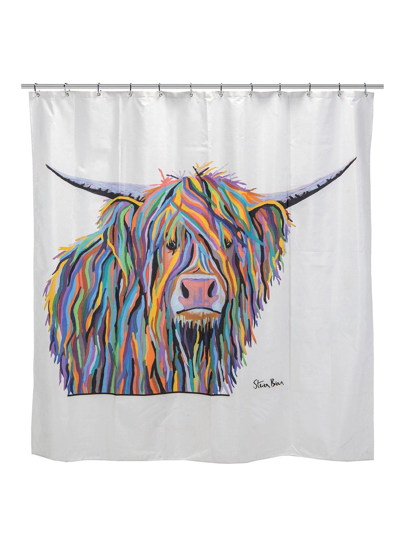 Croydex Steven Brown Angus McMoo Shower Curtain 3 Croydex Steven Brown Angus McMoo Shower Curtain