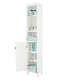 Lloyd Pascal Devonshire Tall Bathroom Cabinet - White -Home Comprehensive PGNMX SQ5 0000000013 WHITE SLd3