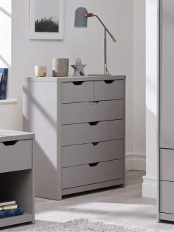 Very Home Aspen 4 + 2 Drawer Chest - Grey Oak Effect