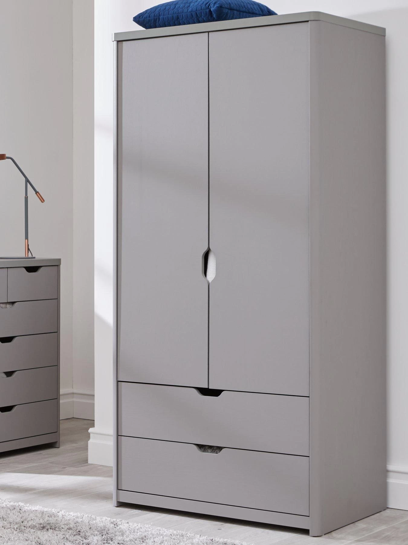 Very Home Aspen 2 Door, 2 Drawer Wardrobe - Grey Oak Effect 3 Very Home Aspen 2 Door, 2 Drawer Wardrobe - Grey Oak Effect