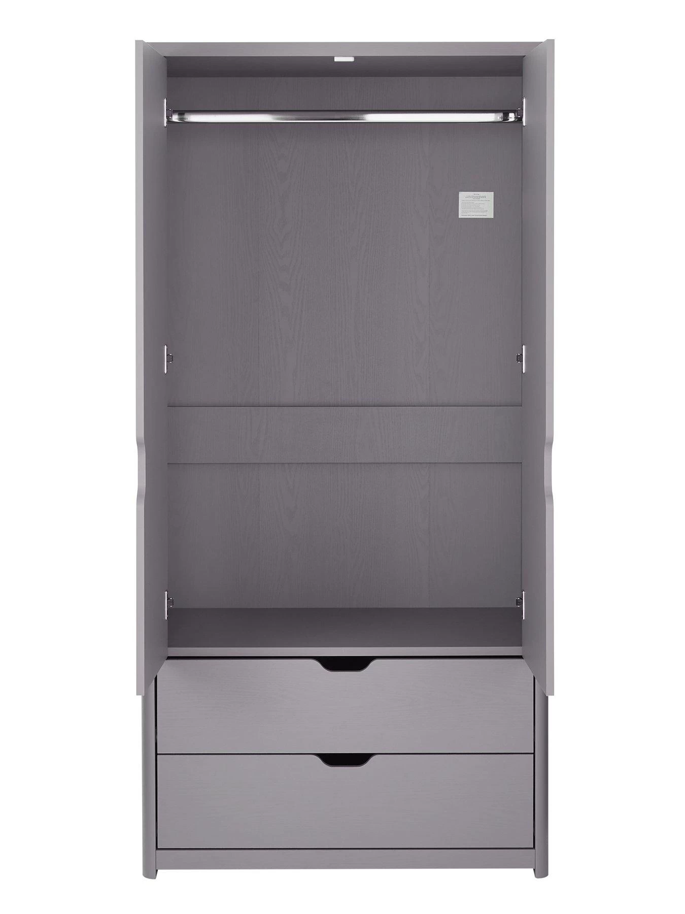 Very Home Aspen 2 Door, 2 Drawer Wardrobe - Grey Oak Effect 6 Very Home Aspen 2 Door, 2 Drawer Wardrobe - Grey Oak Effect - Image 4
