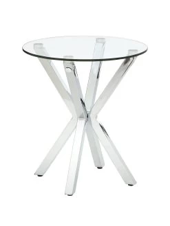Very Home Chopstick Glass And Chrome Lamp Table -Home Comprehensive PLLF9 SQ3 0000000139 CHROME SLa