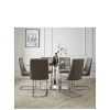 Very Home Alice 160 Cm Rectangle Glass And Chrome Dining Table + 6 Velvet Chairs 1 Very Home Alice 160 Cm Rectangle Glass And Chrome Dining Table + 6 Velvet Chairs -Home Comprehensive PLLJY SQ1 0000013305 CLEAR GREY SLf