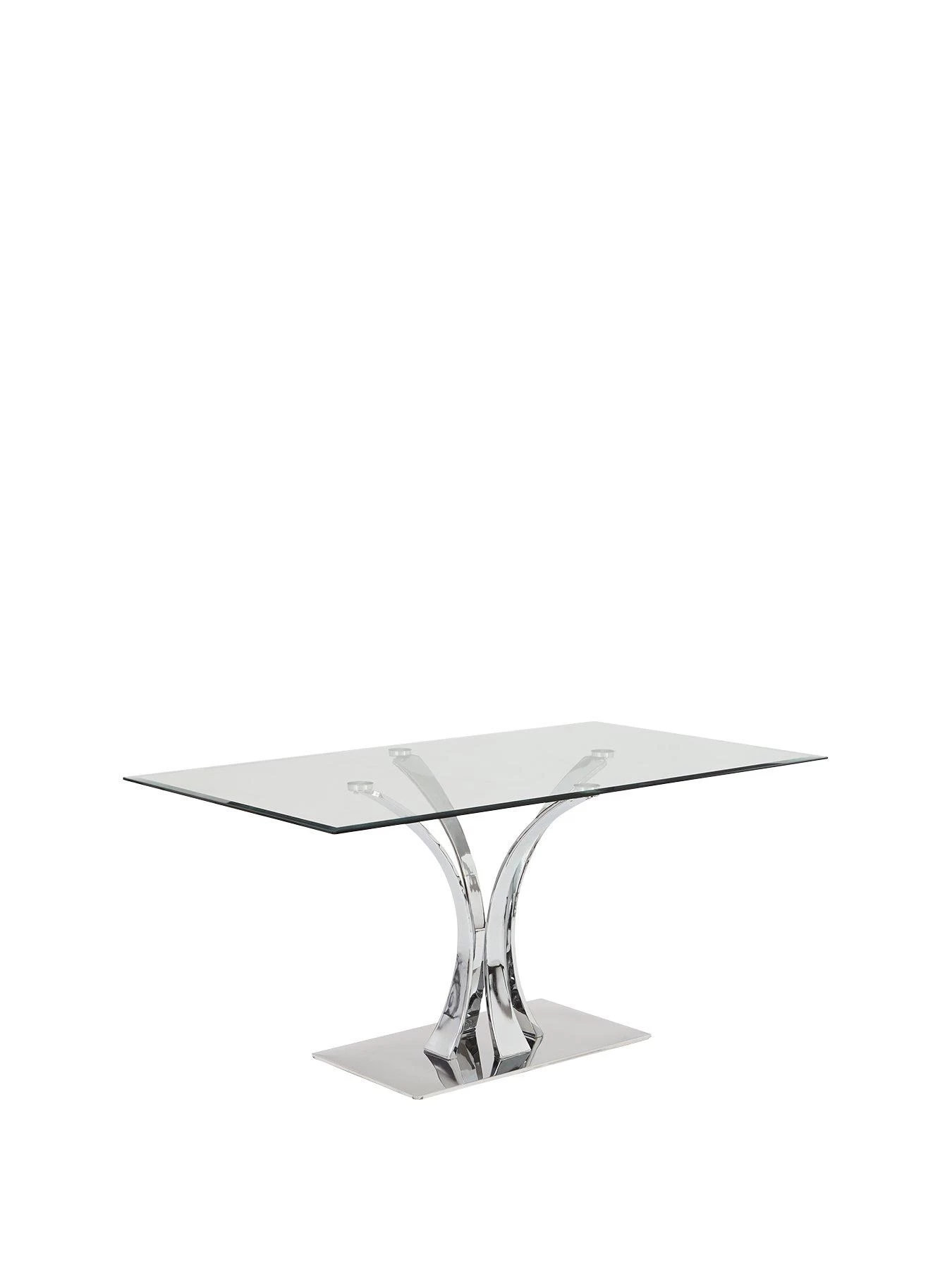 Very Home Alice 160 Cm Rectangle Glass And Chrome Dining Table + 6 Velvet Chairs 5 Very Home Alice 160 Cm Rectangle Glass And Chrome Dining Table + 6 Velvet Chairs - Image 3