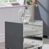 Very Home New Bellagio Mirrored 2 Drawer Bedside Chest - White/Mirrors, Grey/Mirrors, Black/Mirrors - FSC® Certified