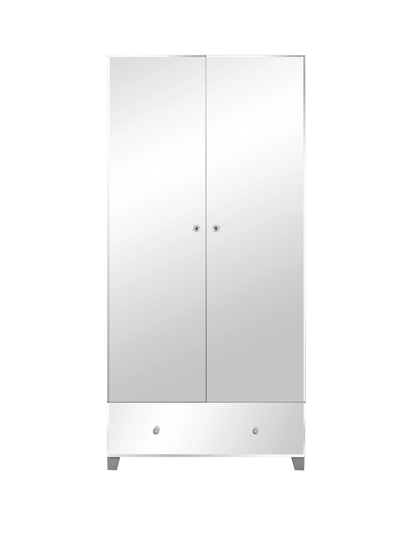 Very Home New Bellagio Mirrored 2 Door, 1 Drawer Wardrobe - White/Mirrors, Grey/Mirrors 4 Very Home New Bellagio Mirrored 2 Door, 1 Drawer Wardrobe - White/Mirrors, Grey/Mirrors - Image 2