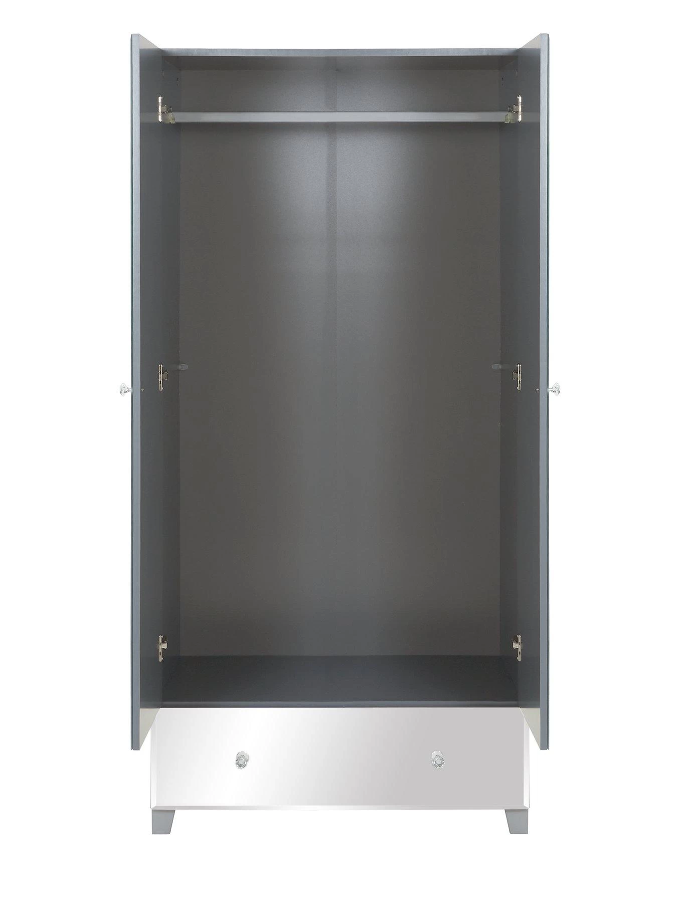 Very Home New Bellagio Mirrored 2 Door, 1 Drawer Wardrobe - White/Mirrors, Grey/Mirrors 6 Very Home New Bellagio Mirrored 2 Door, 1 Drawer Wardrobe - White/Mirrors, Grey/Mirrors - Image 4