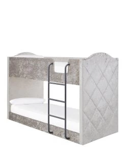 Very Home Mandarin Fabric Bunk Bed With Mattress Options (Buy And SAVE!) - Grey, Silver