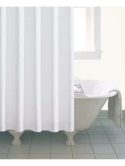 AQUALONA White Waffle Shower Curtain -Home Comprehensive PVWDH SQ3 0000000013 WHITE SLd1