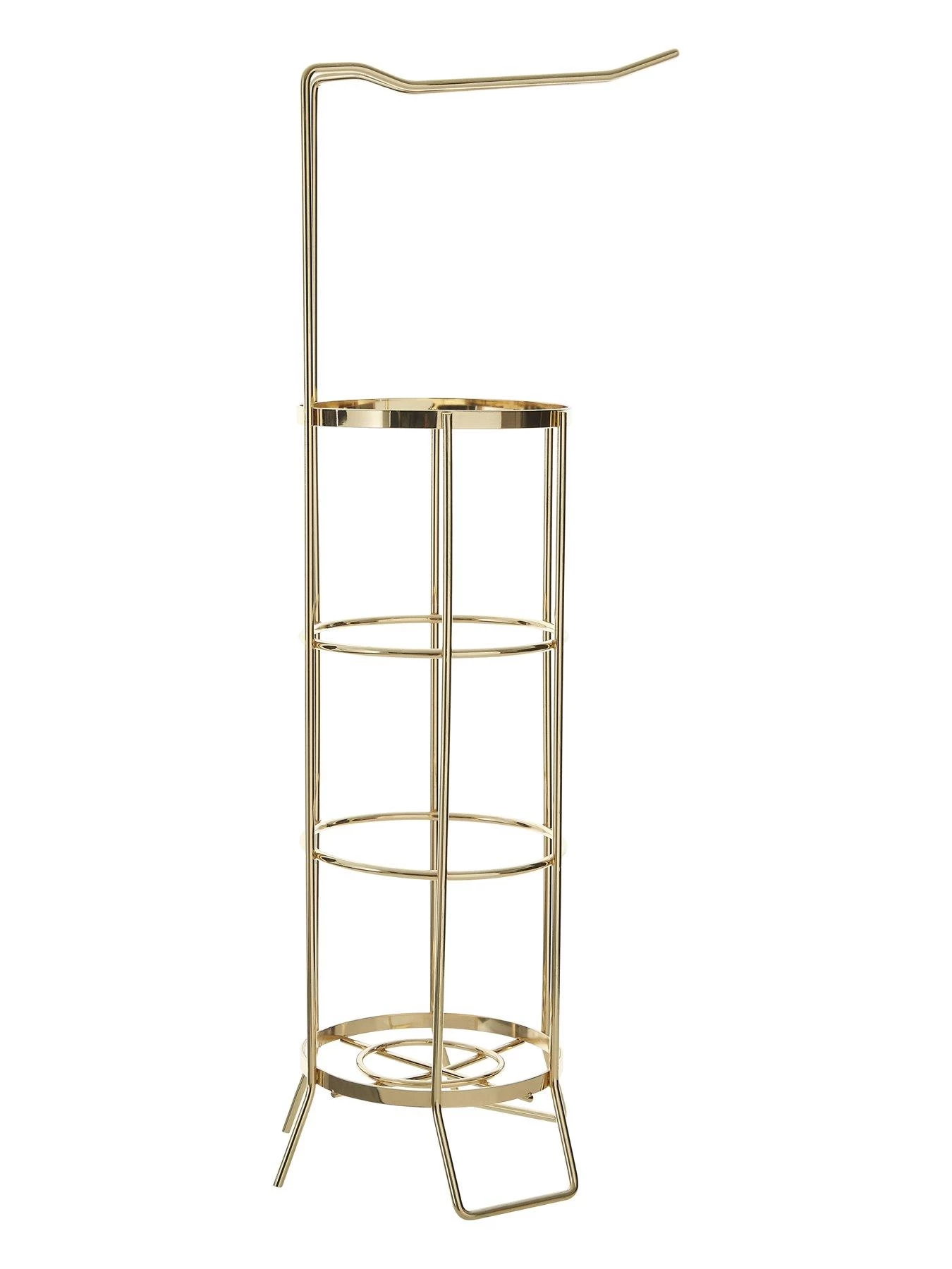 Premier Housewares Champagne Gold Toilet Roll Holder 4 Premier Housewares Champagne Gold Toilet Roll Holder - Image 2