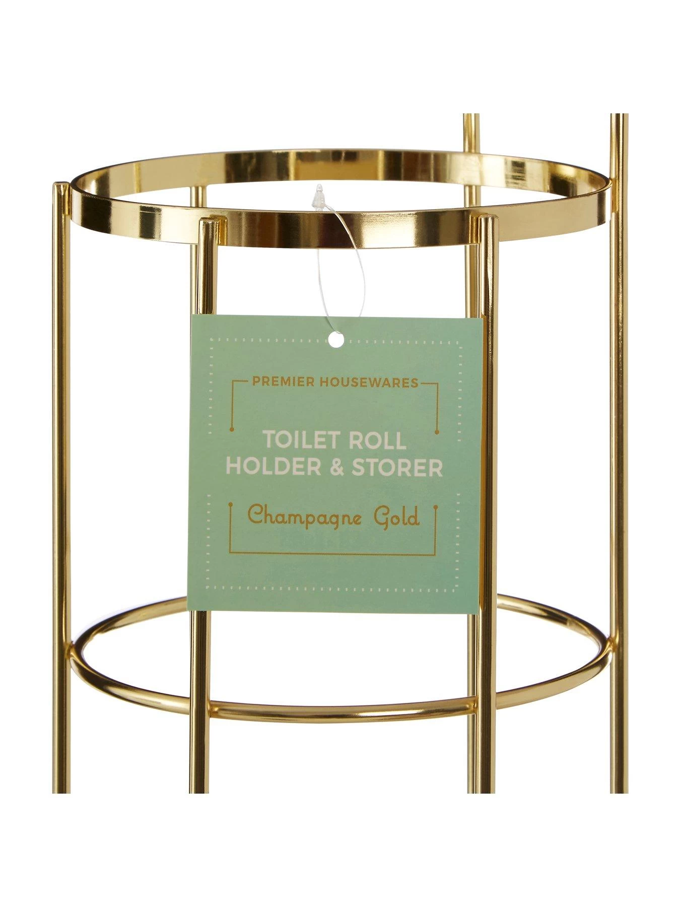 Premier Housewares Champagne Gold Toilet Roll Holder 7 Premier Housewares Champagne Gold Toilet Roll Holder - Image 5