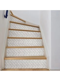 InHome Pack Of 4 Herringbone Carrrara Peel & Stick Backsplash Tiles 8 InHome Pack Of 4 Herringbone Carrrara Peel & Stick Backsplash Tiles -Home Comprehensive PXUVD SQ3 0000000013 WHITE SLd1