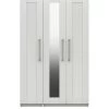One Call Regal Part Assembled 3 Door Mirrored Wardrobe -Home Comprehensive Q9PLQ SQ1 0000000559 WHITE GLOSS SLf