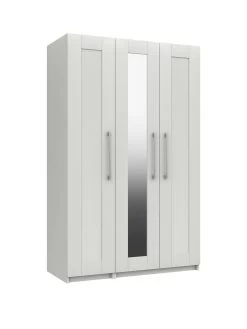 One Call Regal Part Assembled 3 Door Mirrored Wardrobe 10 One Call Regal Part Assembled 3 Door Mirrored Wardrobe -Home Comprehensive Q9PLQ SQ3 0000000559 WHITE GLOSS SLa