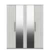 One Call Taylor Part Assembled 4 Door Mirrored Wardrobe -Home Comprehensive Q9QWR SQ1 0000000013 WHITE SLf