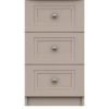 One Call Reid Ready Assembled 3 Drawer Bedside Chest -Home Comprehensive Q9R6D SQ1 0000000179 TAUPE SLf