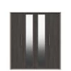 One Call Smyth Part Assembled 4 Door Mirrored Wardrobe -Home Comprehensive Q9V6L SQ1 0000014757 DARK GREY TAUPE SLf