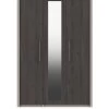 One Call Smyth Part Assembled 3 Door Mirrored Wardrobe -Home Comprehensive Q9VFK SQ1 0000014757 DARK GREY TAUPE SLf