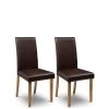 Julian Bowen Pair Of Hudson Faux Leather Dining Chairs - Brown -Home Comprehensive Q9YCJ SQ1 0000000143 BROWN SLf