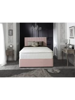 Shire Beds Liberty Velvet Divan Padded Headboard - Blush